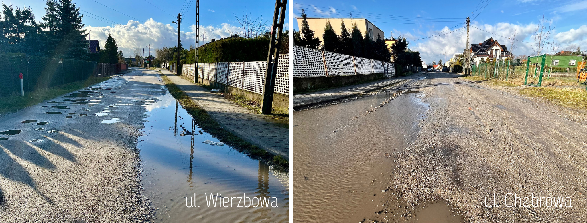 Zdjęcia ul. Wierzbowej i ul. Chabrowej