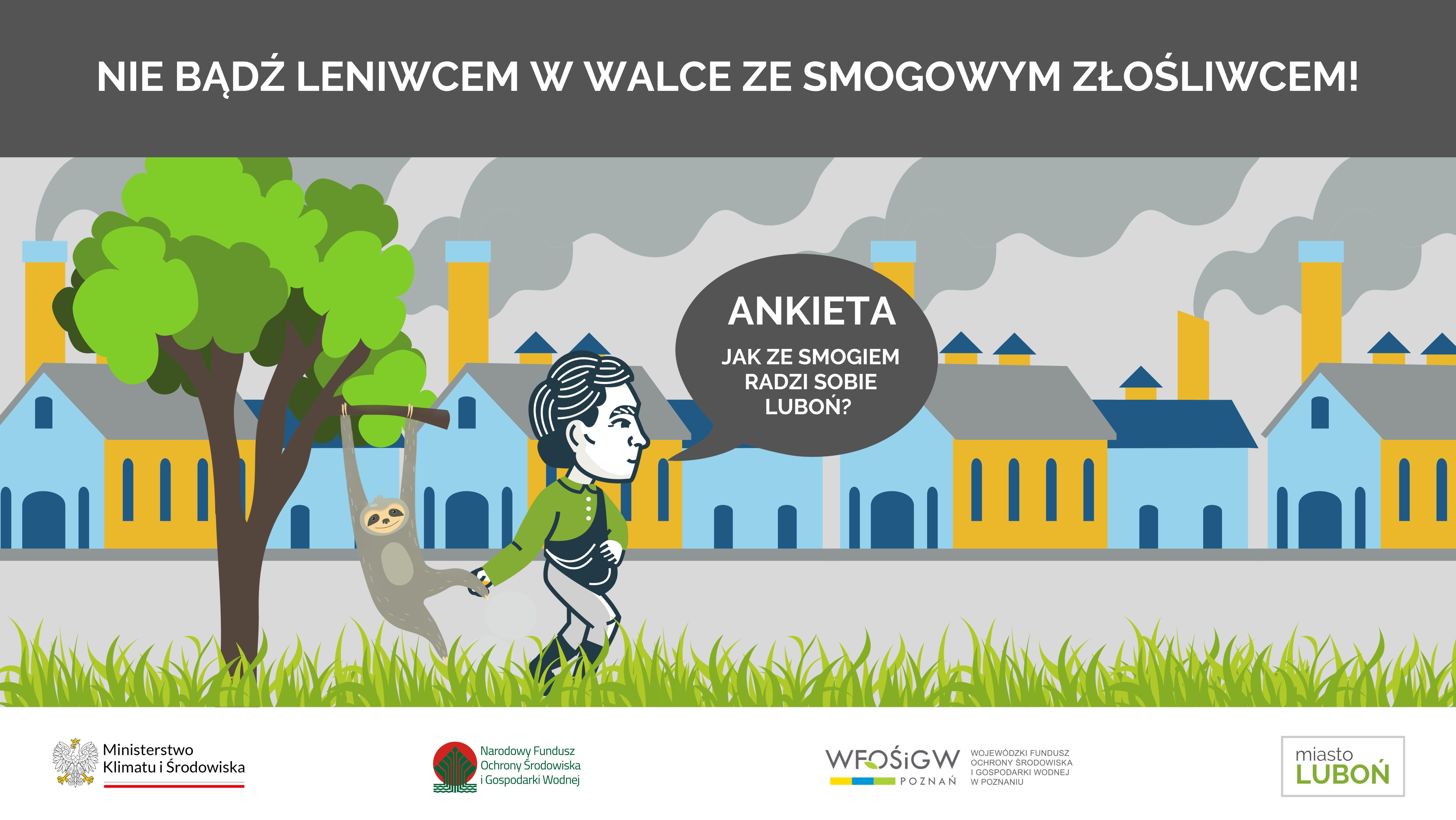 Ankieta związana z smogiem - Jak Luboń radzi sobie ze smogiem - grafika ozdobna, treść dostępna w artykule