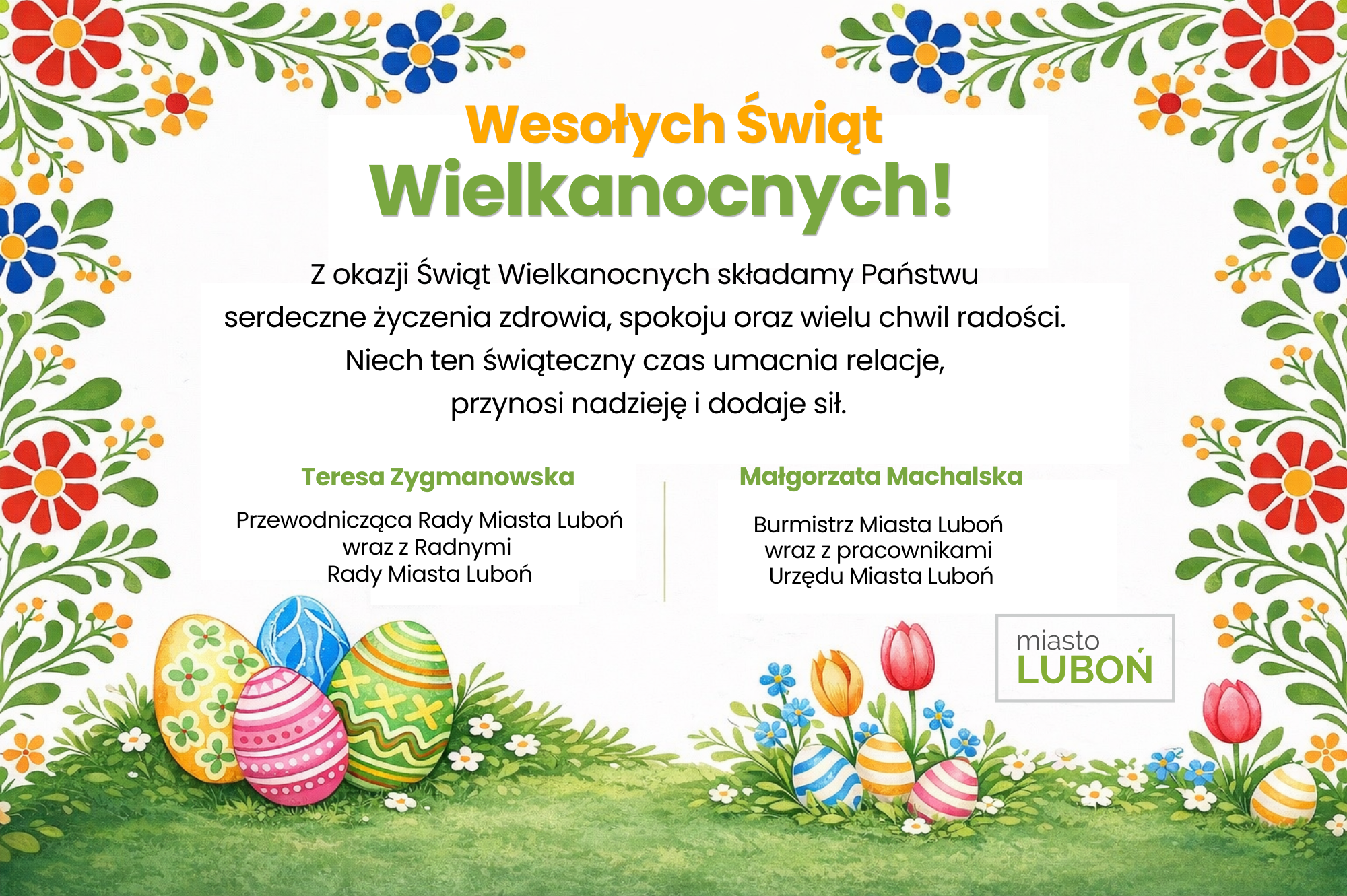 Życzenia wielkanocne, grafika ozdobna, tekst życzeń dostępny w artykule