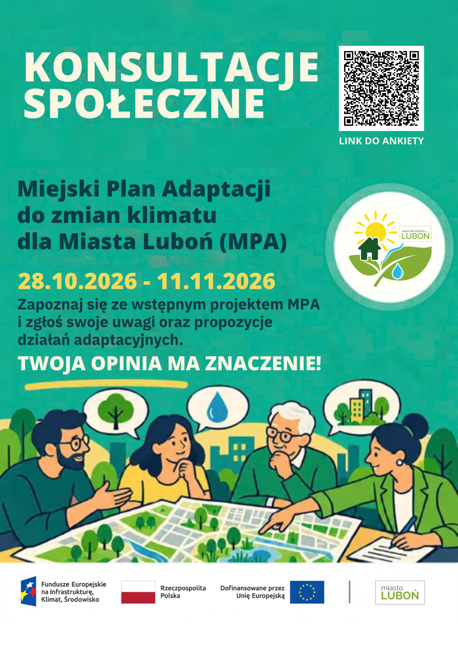 Grafika ozdobna, wraz z kodem qr, kt&oacute;ry przenosi bezpośrednio do ankiety, pełna treść plakaty dostępna w artykule