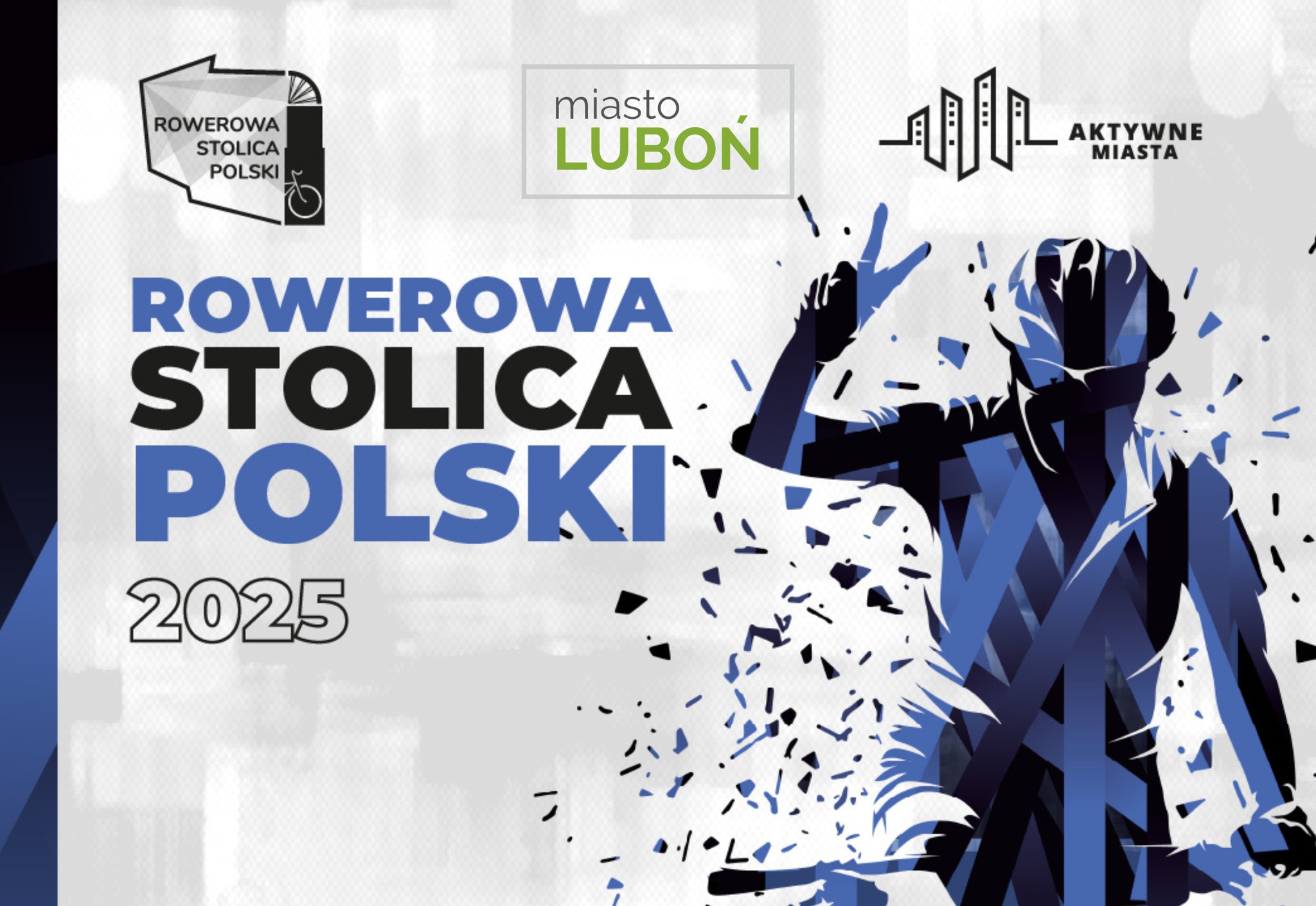 grafika ozdobna z rowerzystą
