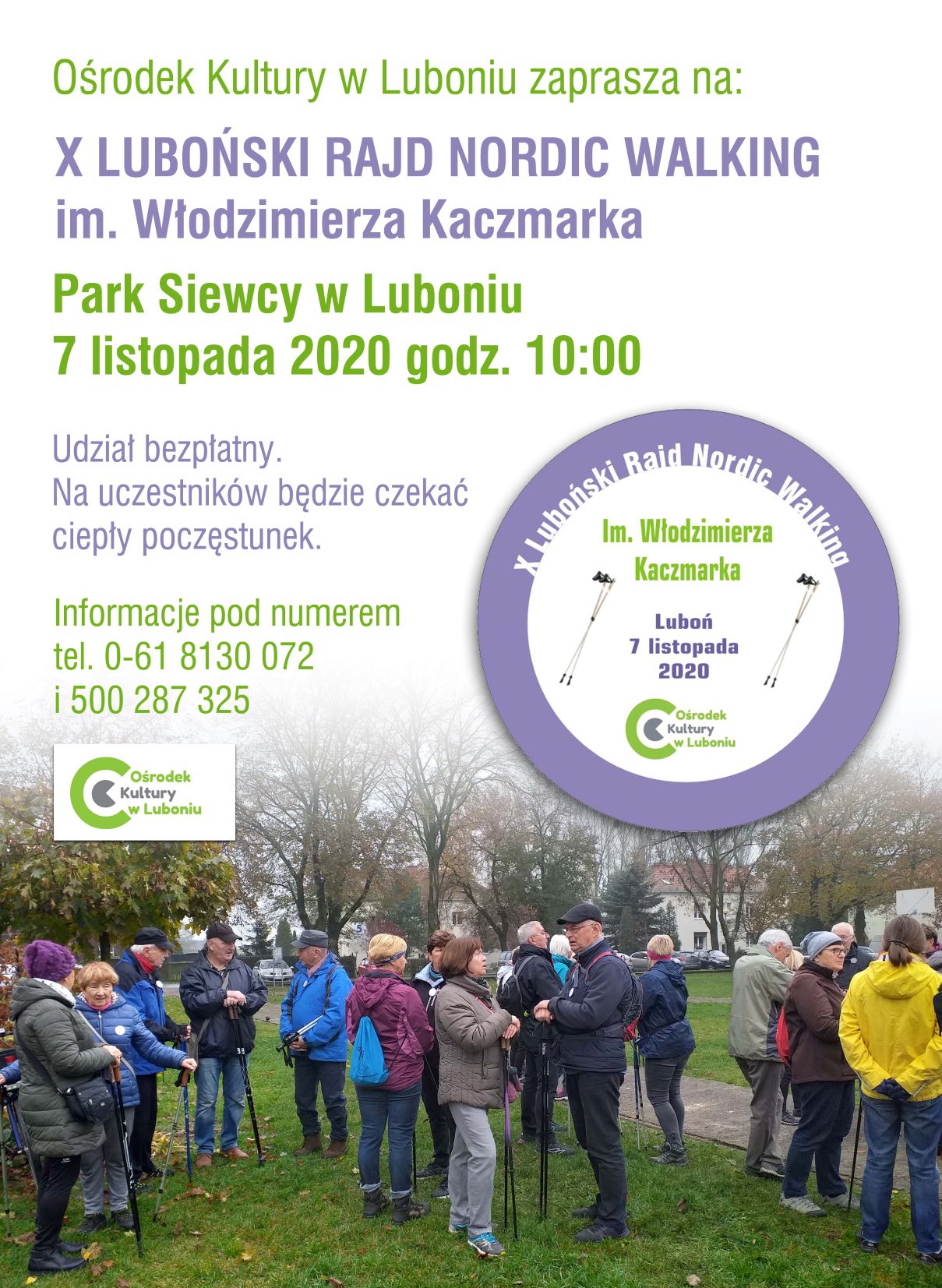 Plakat promujący X Rajd Nordic Walking - informacje powtórzone w treści artykułu