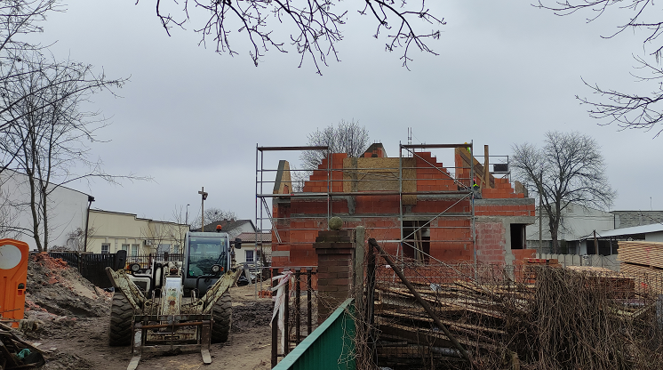 Na zdjęciu budowa Domu Włodarza.